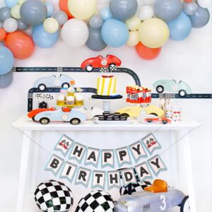 Retro Racing Happy Birthday Banner - Happy Birthday Banner, Racing Themed Party, Racing Party Decoration. Boys racing themed birthday decorations. Wall banner for racing fans.