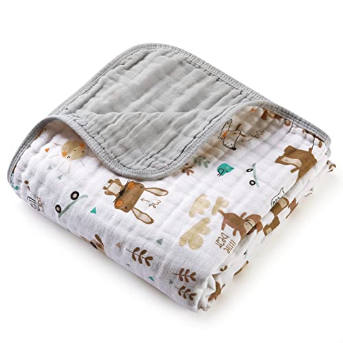 Baby Blanket - Cotton Crib Blankets for Toddlers, Soft Newborn Swaddle Receiving Blankets for Unisex Girls/Boys, Large Breathable Quilt, Nursing Cover and Kids Bed Blankets