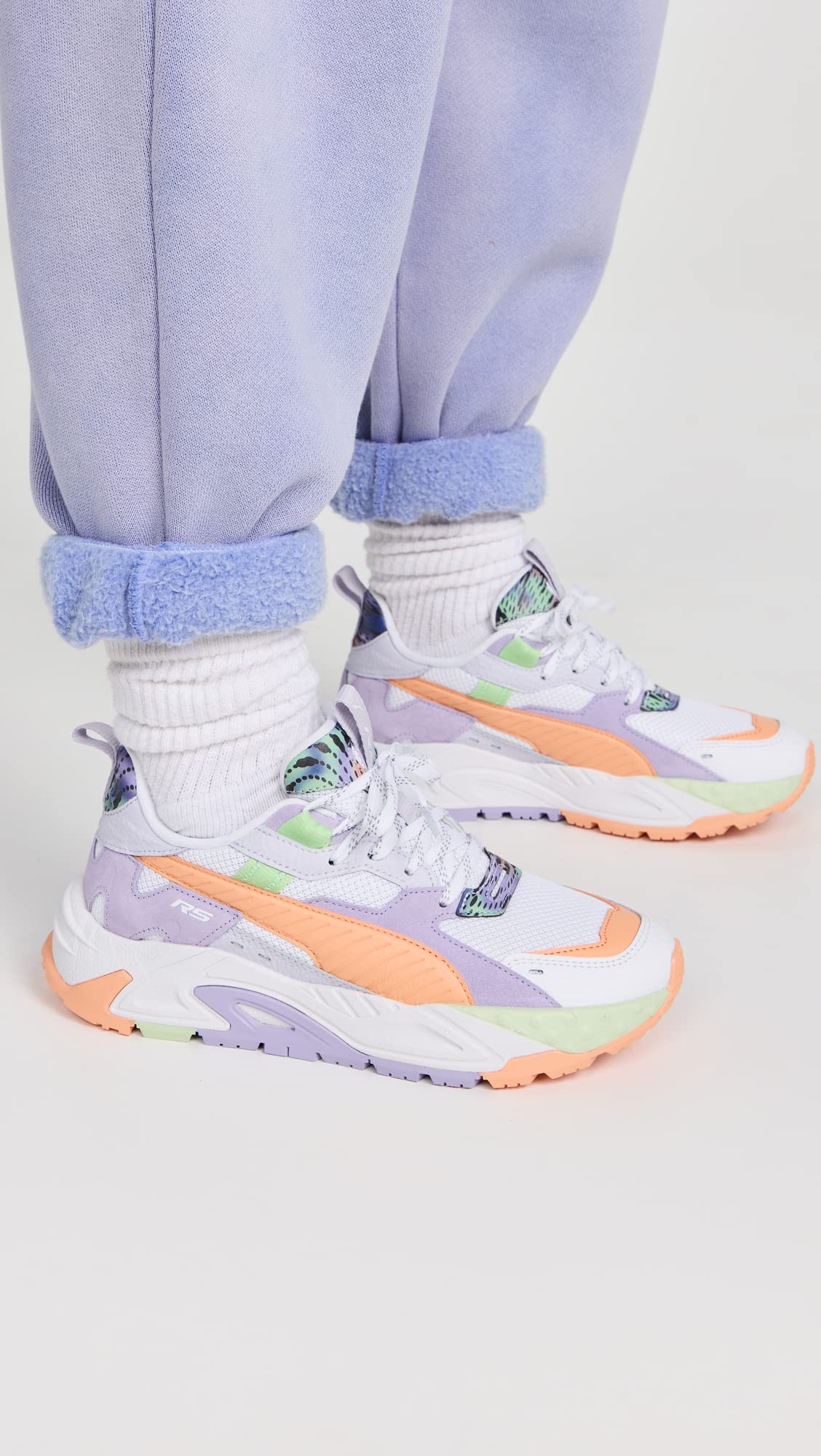 PUMA Rs-TRCK Feelin' Extra Puma White/Orange Peach/Vivid Violet 6.5 B (M)