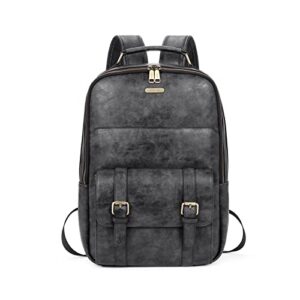 choliss laptop backpack for women&men,15.6" computer backpack,vintage leather travel work college bag durable daypack