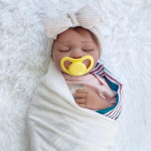 DCOLCO Reborn Baby Dolls Sleeping Girl - 19 Inches Cloth Body Realistic Newborn Baby Doll That Look Real for Kids Age 3+