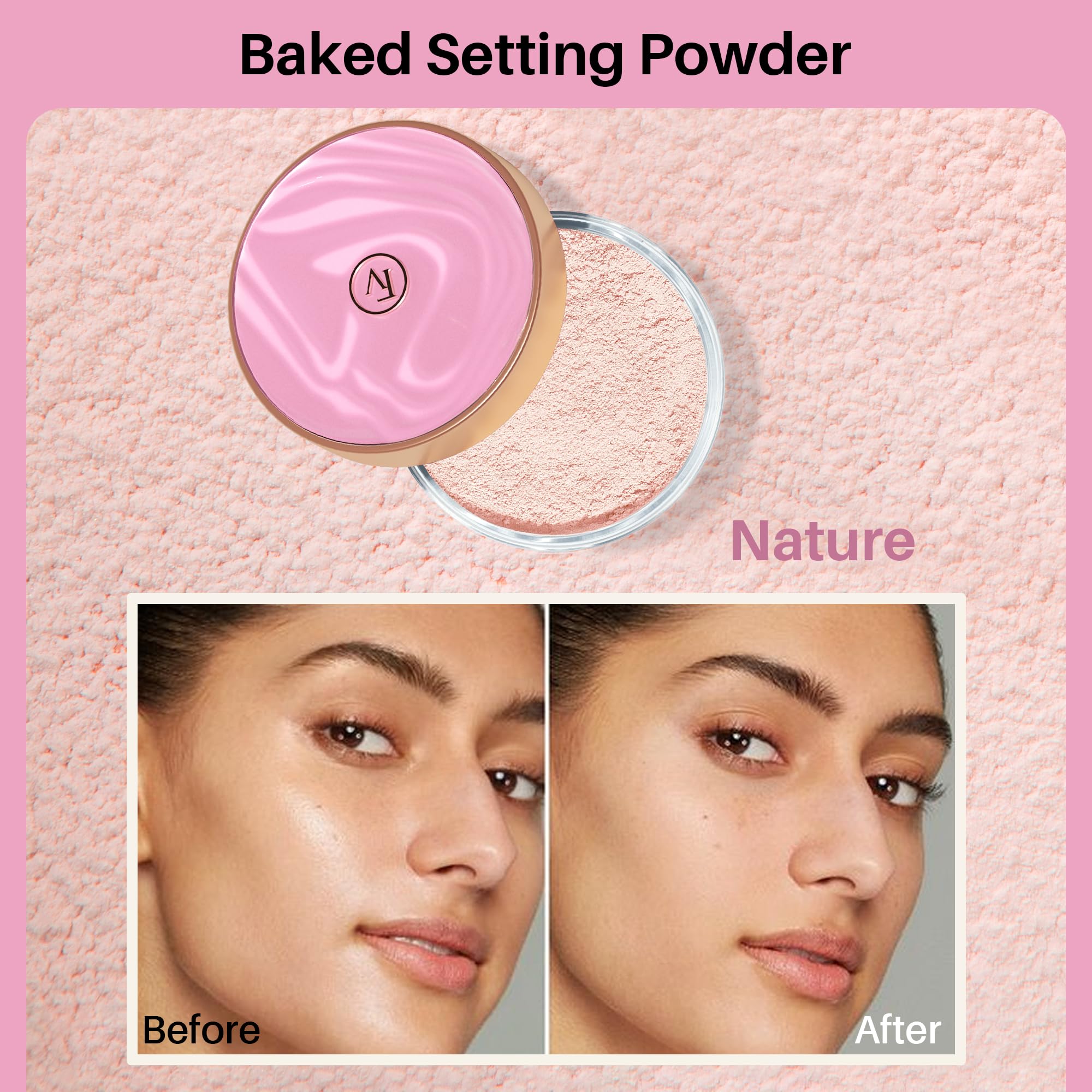 FV Translucent Loose Face Powder, Long Lasting & Lightweight Setting Powder with Matte Finish, Fine Powder for Natural Look, Minimizing Pores and Fine Lines Baking Powder 0.35oz (10g)