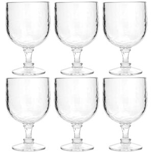 jx x&g premium wine glasses 10.5 ounce - shatterproof, reusable, dishwasher safe drink glassware (set of 6) (6, 10.5 ounce)