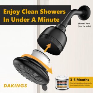 DAKINGS Filtered Shower Head, High Pressure 16-Stage Shower Head Filter for Hard Water Luxury 7 Settings Adjustable Water Softener Shower Head Remove Chlorine and Harmful Substances