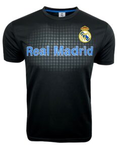boy's soccer shirt, official licensed madrid tee shirt yl black