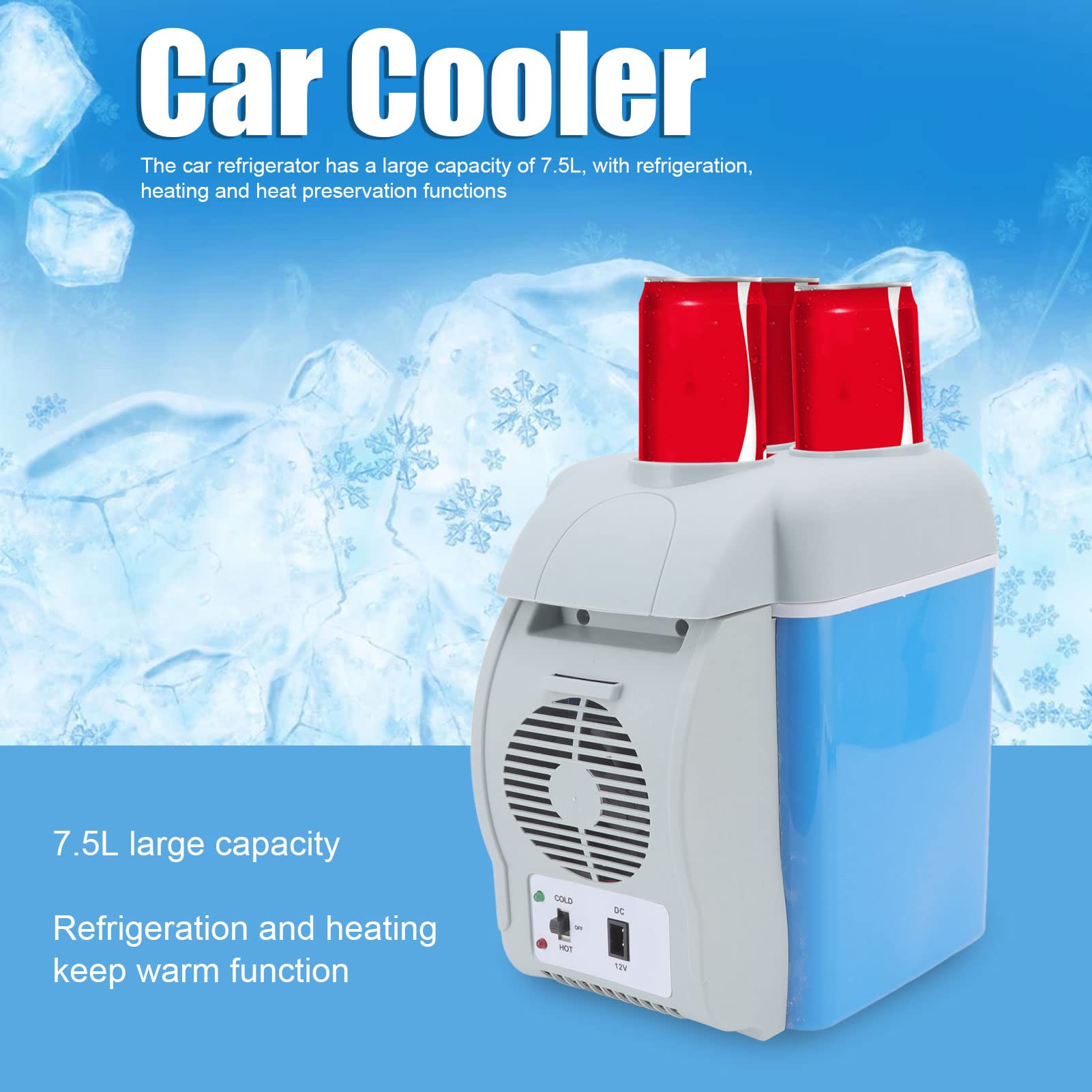 Mini Fridge, 7.5 Liter Portable Thermoelectric Cooler Refrigerator Travel Cooler and Warmer for Skincare, Beverage, Food, Cosmetics