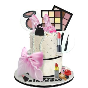 15PCS Makeup Cake Toppers Makeup Cake Decorations Birthday Cake Decorations Bridal Shower Cake Topper Makeup Birthday Party Supplies