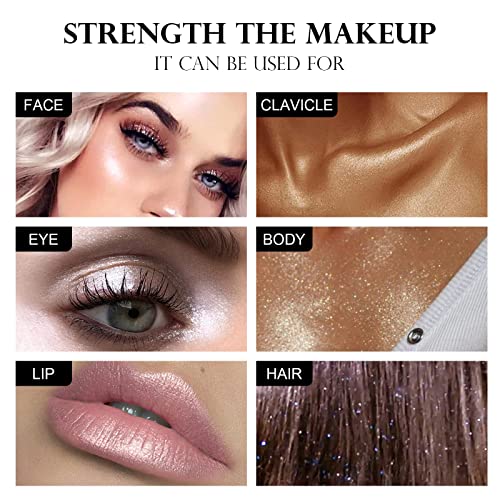 NewBang Polvo De Hadas Highlighter Powder Stick Makeup,Body Glitter Shimmer and Shine High Gloss Blush Contour Makeup,Smooth Sparkle Patting Powder for Face Eyes Lips Hair Body Glow -3 Colors