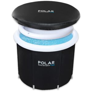 polar recovery tub/ 110 gallon portable ice bath for cold water therapy training/an ice bathtub for athletes - adult spa for ice baths and soaking - outdoor cold therapy tub (black)