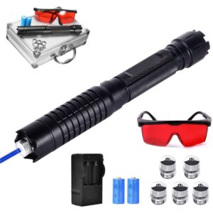 srdhin high power blue tactical flashlight, led light, battery powered, adjustable, suitable for outdoor activities