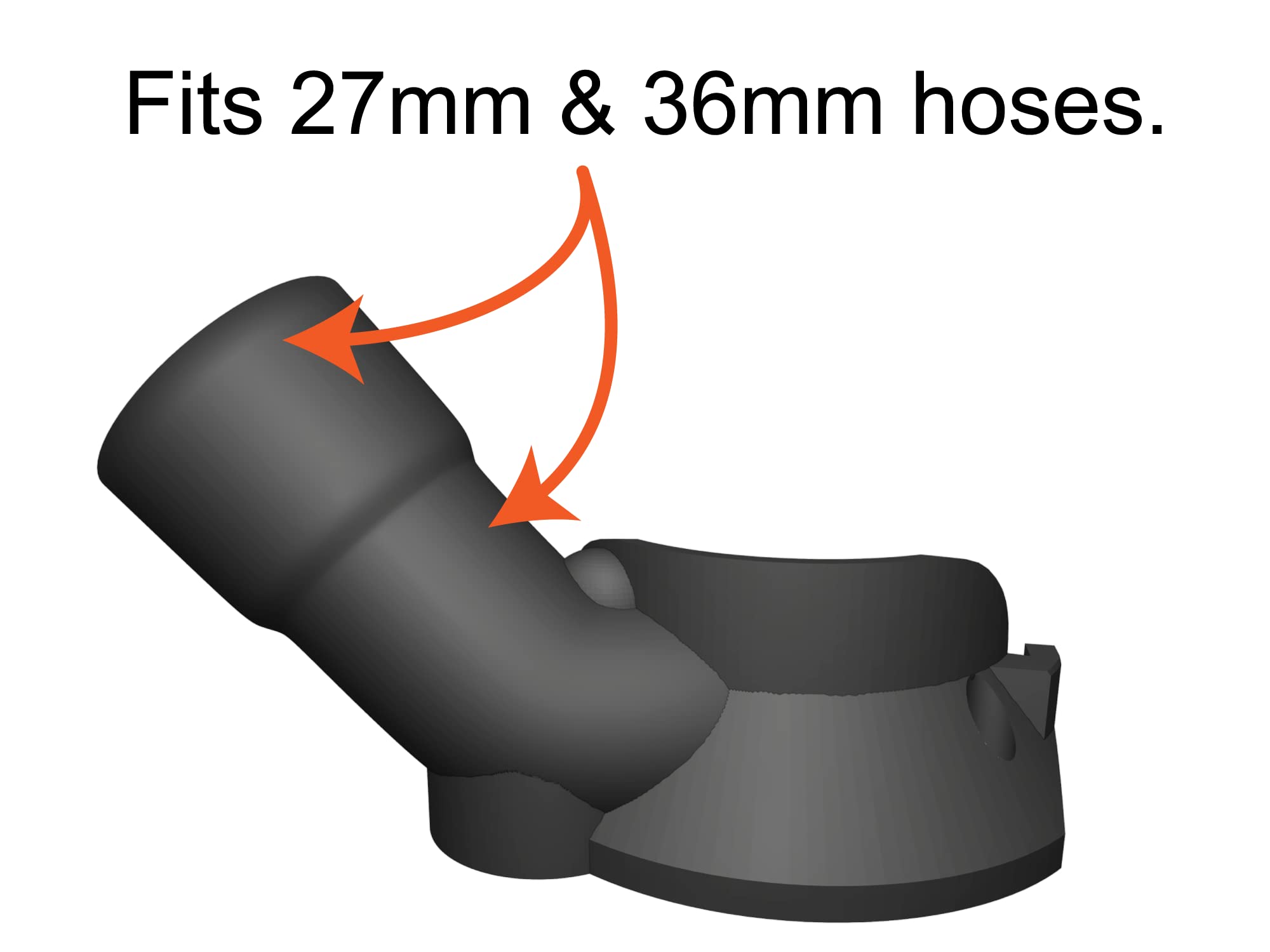 Trim Router Hose Adapter, Compatible with DeWalt DCW600 and DWP611 to Festool 27mm and 36mm Hose, Black