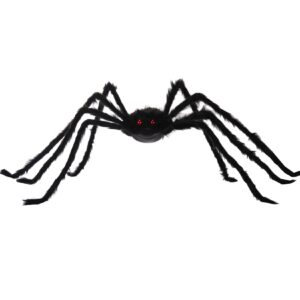 6.6ft giant spider for halloween decorations large black grey hairy spider for scary indoor outdoor yard garden porch outside haunted house decor