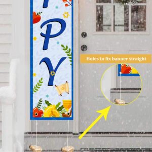 tineit Happy Sukkot Decorations, Happy Sukkot Banner Flag, Sukkah Decorations Welcome Porch Sign Sukkot Decorations Outdoor Indoor Door Banner for Jewish Holiday