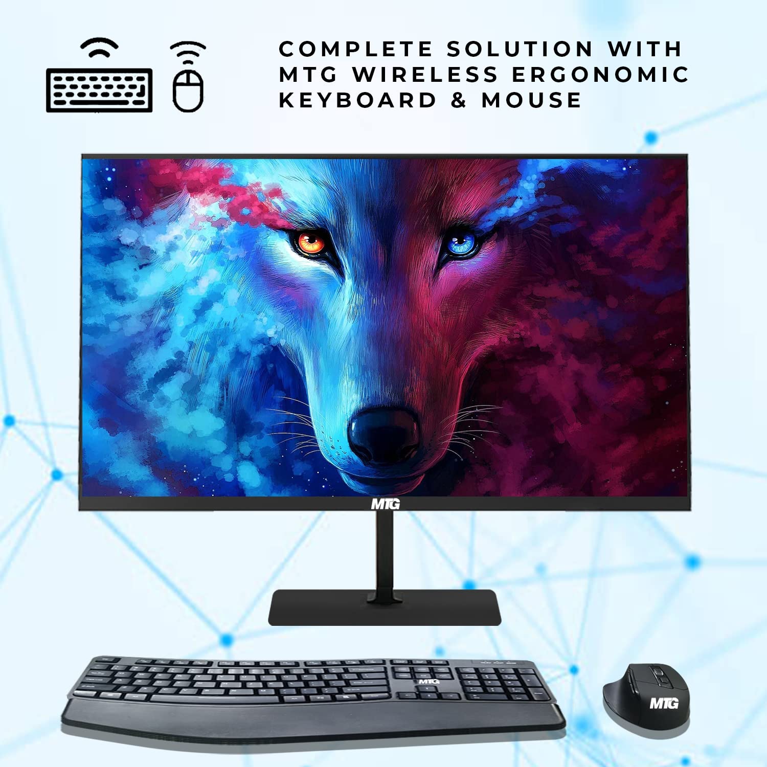 All in one Desktop Computer, TechMagnet Cheetah 4, Intel Core i3 4th Gen 2.9Ghz, 16GB DDR3, 120GB SSD, 27 inch LED Monitor, MTG Wireless Ergonomic Keyboard Mouse, WiFi, Win 10 Pro (Renewed)