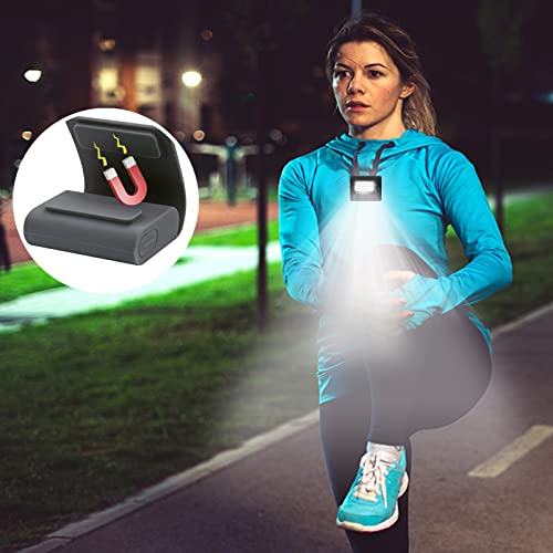 Running Light, 2 Pack USB Rechargeable jogging Light 3 Lighting Modes Strong Magnetic Lights Portable Clip On Running Lights with Runners and Joggers for Running, Camping , Hiking, Outdoor Adventure