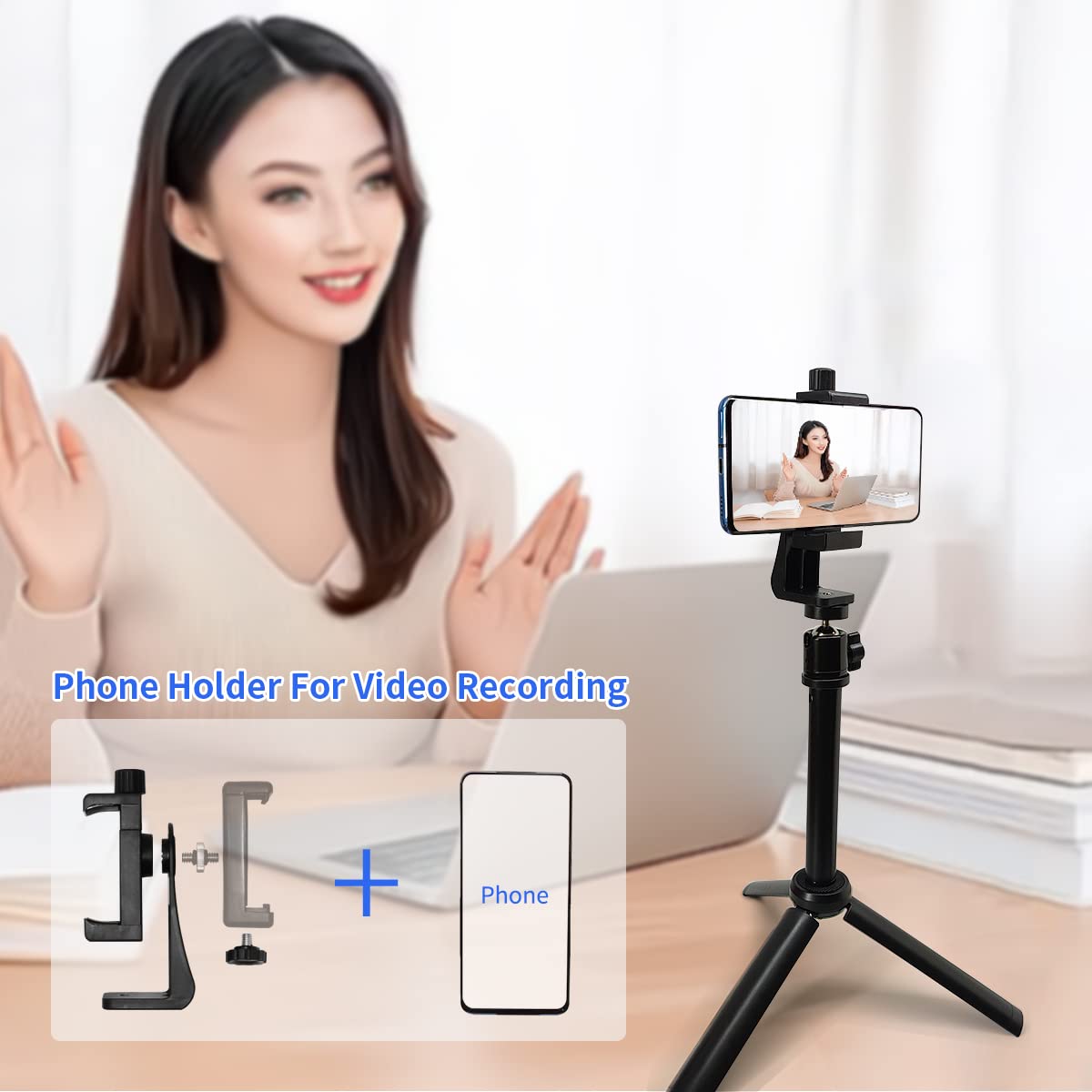 Teleprompter iPhone & Android, Double Phone Holder for Video Recording, Neewer Teleprompter Kit, The Collapsing Design Allows for Easy Storage and Transport