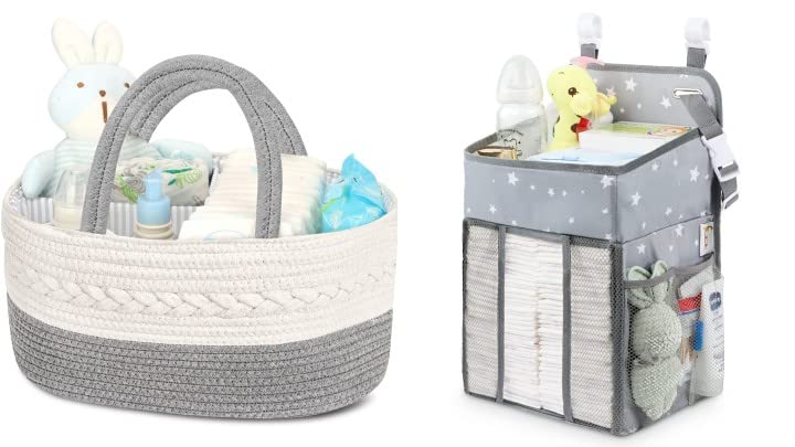 Maliton Diaper Caddy Organizer for Baby Boy and Changing Table Diaper Organizer