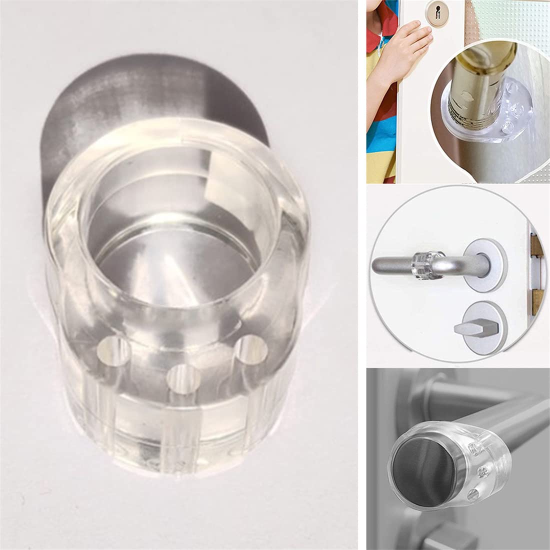 3pcs Door Stopper Transparent Silica Gel Door Handle Buffer Wall Protection Doorknob Bumper Walls Furniture Protective