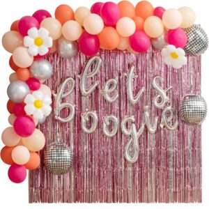 let's boogie groovy party decorations kit [95 piece set]- 70s party decorations, hippie party decorations all-in-one kit, groovy decor for retro birthday, flower power party decorations
