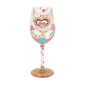 Enesco Designs by Lolita Wedding Mother of The Groom Hand-Painted Artisan Wine Glass, 15 Ounce, Multicolor