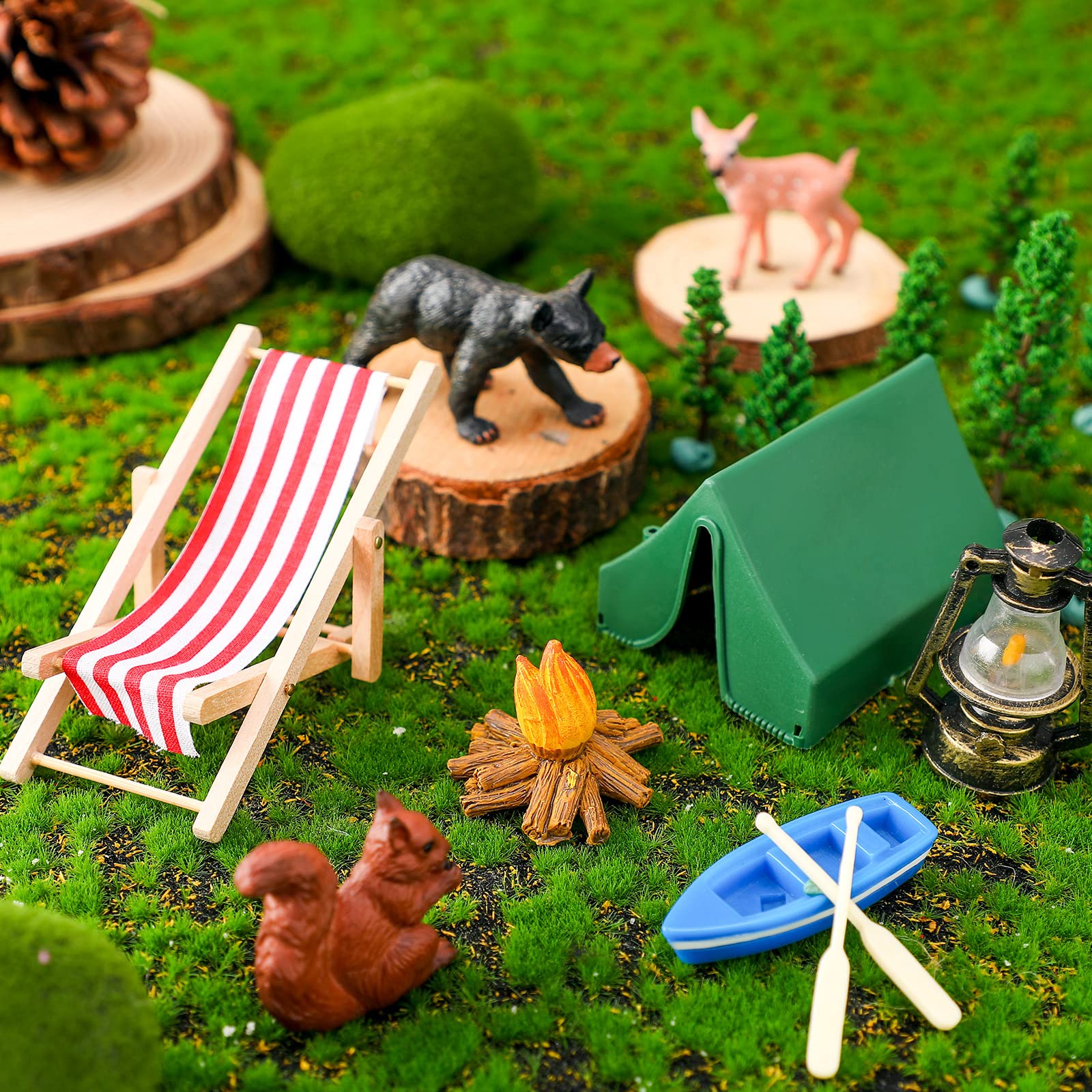 16 Pcs Camping Cake Toppers Camping Cake Decorations Set Camping Party Decorations Camping Birthday Party Supplies Camp Cake Topper Include Tent Campfire for Kids Camper Forest Theme Party