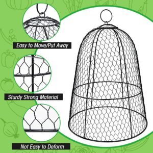 6 Pack Garden Chicken Wire Cloche,19" x 14" Large Plant Protector Cover for Keeping Squirrels,Rabbits,Bunny Chickens Bird Small Animals Out Garden Decoration Wire Plants Dome Metal Cloches-Black