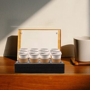 Drink Takeout Holder Disposable Foam Takeout Cup Holder Take Out Beverage Tray for Hot and Cold Cup Carrier Takeout Cafe and Restaurant Food Service Black Model Cup Holder