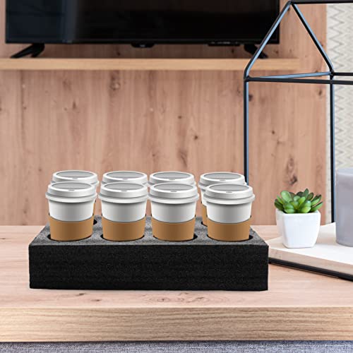 Drink Takeout Holder Disposable Foam Takeout Cup Holder Take Out Beverage Tray for Hot and Cold Cup Carrier Takeout Cafe and Restaurant Food Service Black Model Cup Holder