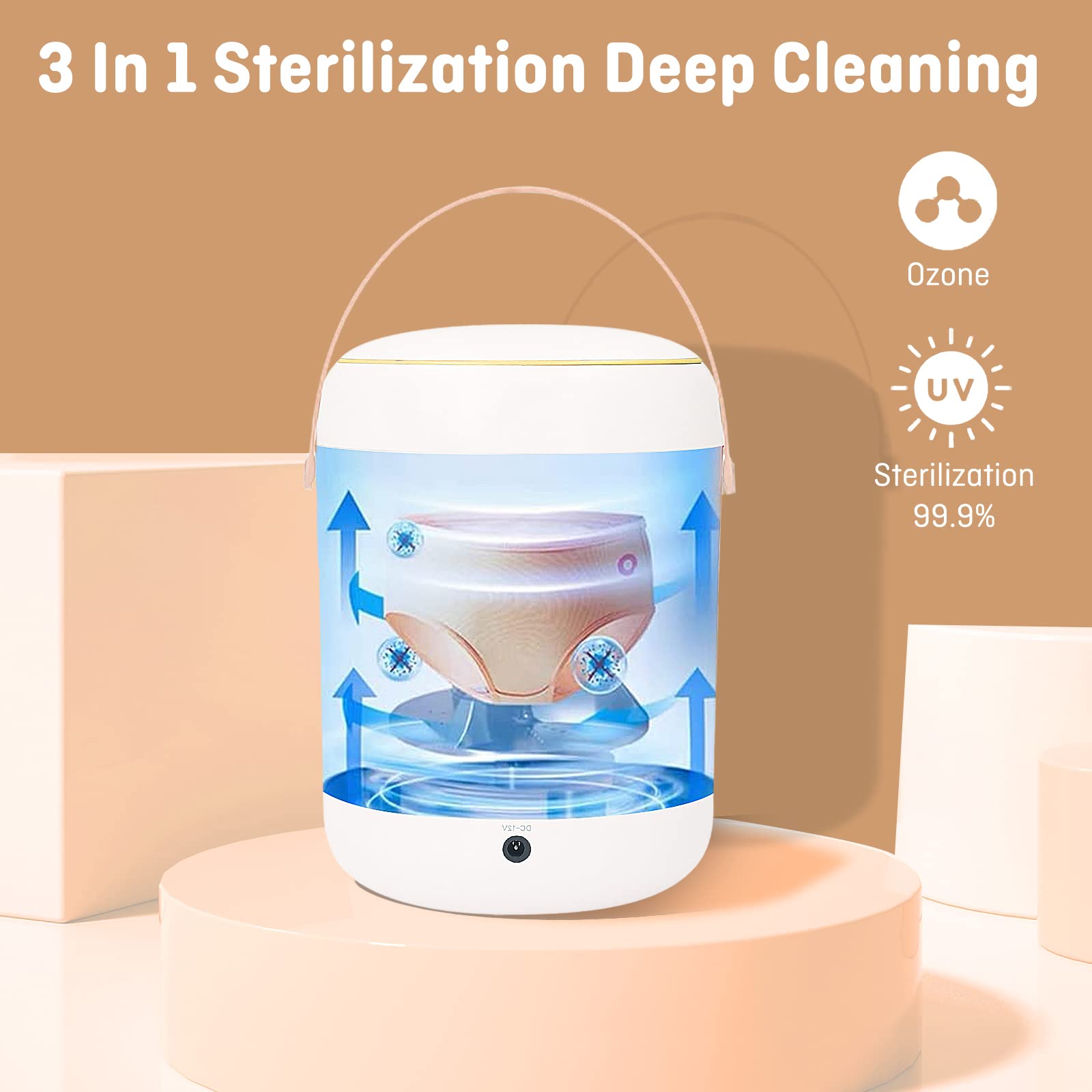 Mini Clothes Washing Machine Portable Washing Machine Intelligent Underwear Washer With Quick And Quiet Operation Convenient Countertop Washing Machine for Home