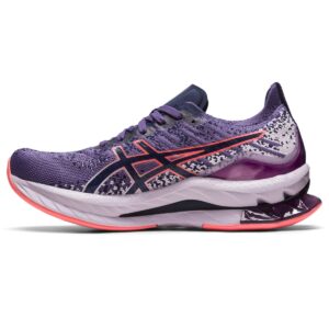 asics women's gel-kinsei blast running shoes, 8.5, dusty purple/papaya