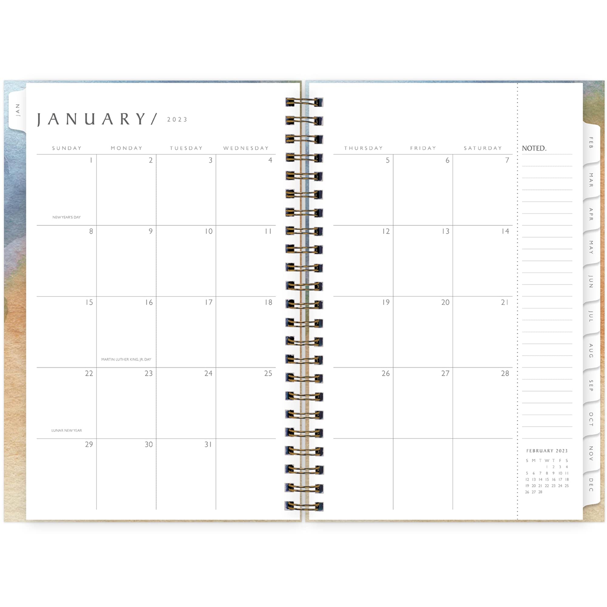 Blue Sky Sustainability 2023 Weekly and Monthly Planner, January - December, 5" x 8", Flexible Cover, Wirebound, Andreo (137950-23)