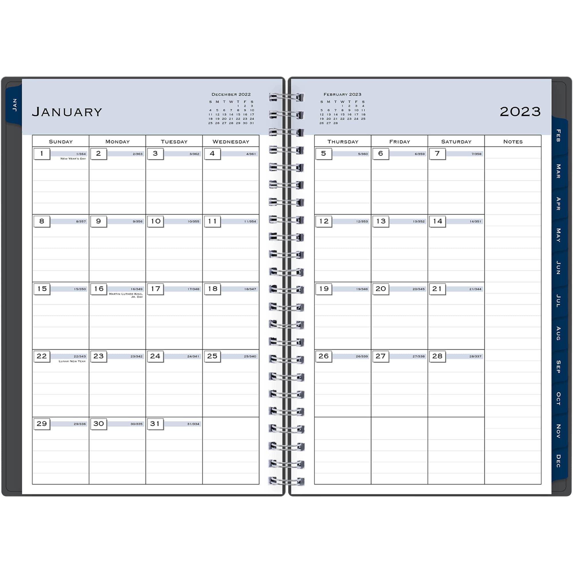 Blue Sky 2023 Weekly and Monthly Planner, January - December, 5" x 8", Flexible Cover, Wirebound, Passages (100010-23)