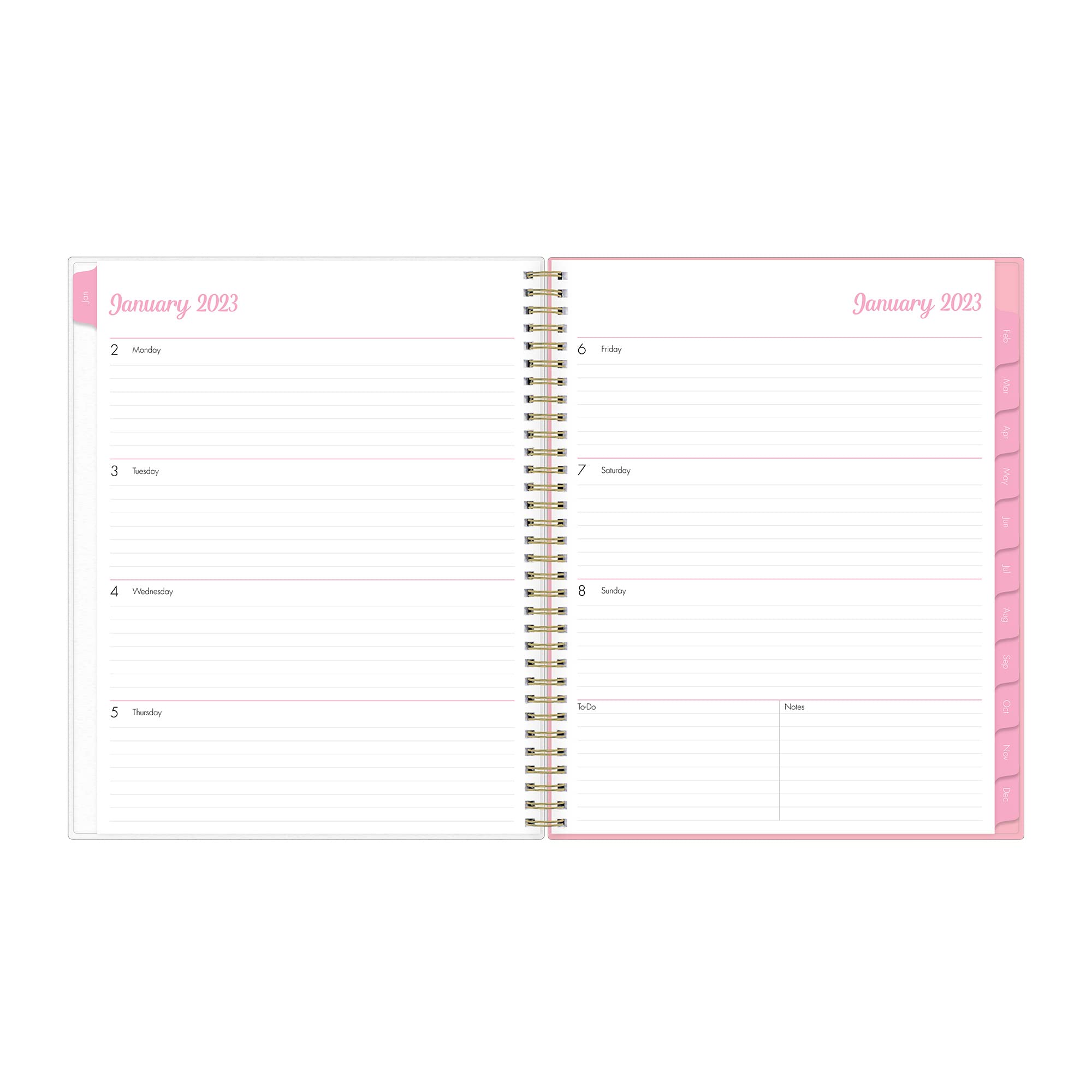 Blue Sky 2023 Weekly and Monthly Planner, January - December, 8.5" x 11", Frosted Cover, Wirebound, Mimi Pink (137264-23)