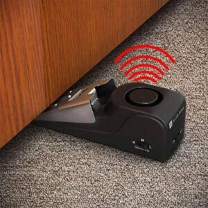 upgraded door stop & security alarm, wireless portable 120 loud entrance alert door stopper wedge security door stopper anti-theft alarm doorstop safety tools for travel home apartment house (1)