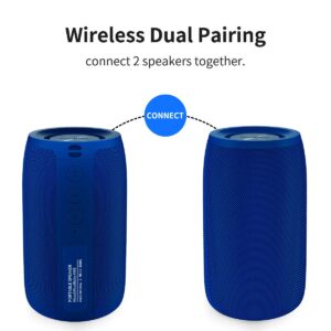 Bluetooth Speaker,MusiBaby Bluetooth Speakers,Outdoor, Portable,Waterproof,Wireless Speakers,Dual Pairing, Bluetooth 5.0,Loud Stereo,Booming Bass,1500 Mins Playtime for Home,Party (M68 Blue+Red)