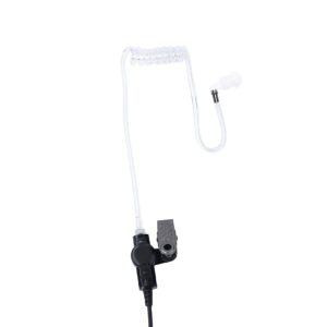 Yolipar 2PCS 3.5mm Surveillance Single-Wire Listen Only Earpiece Walkie Talkie with Covert Tansparent Acoustic Tube Headset Police Law Enforcement for Speaker mics & 1 Pair Medium Black Earmold