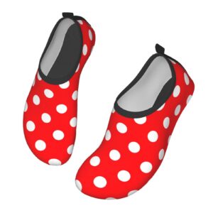 heantstoy red white polka dot water shoes breathable quick-dry yoga socks sports shoes for women men