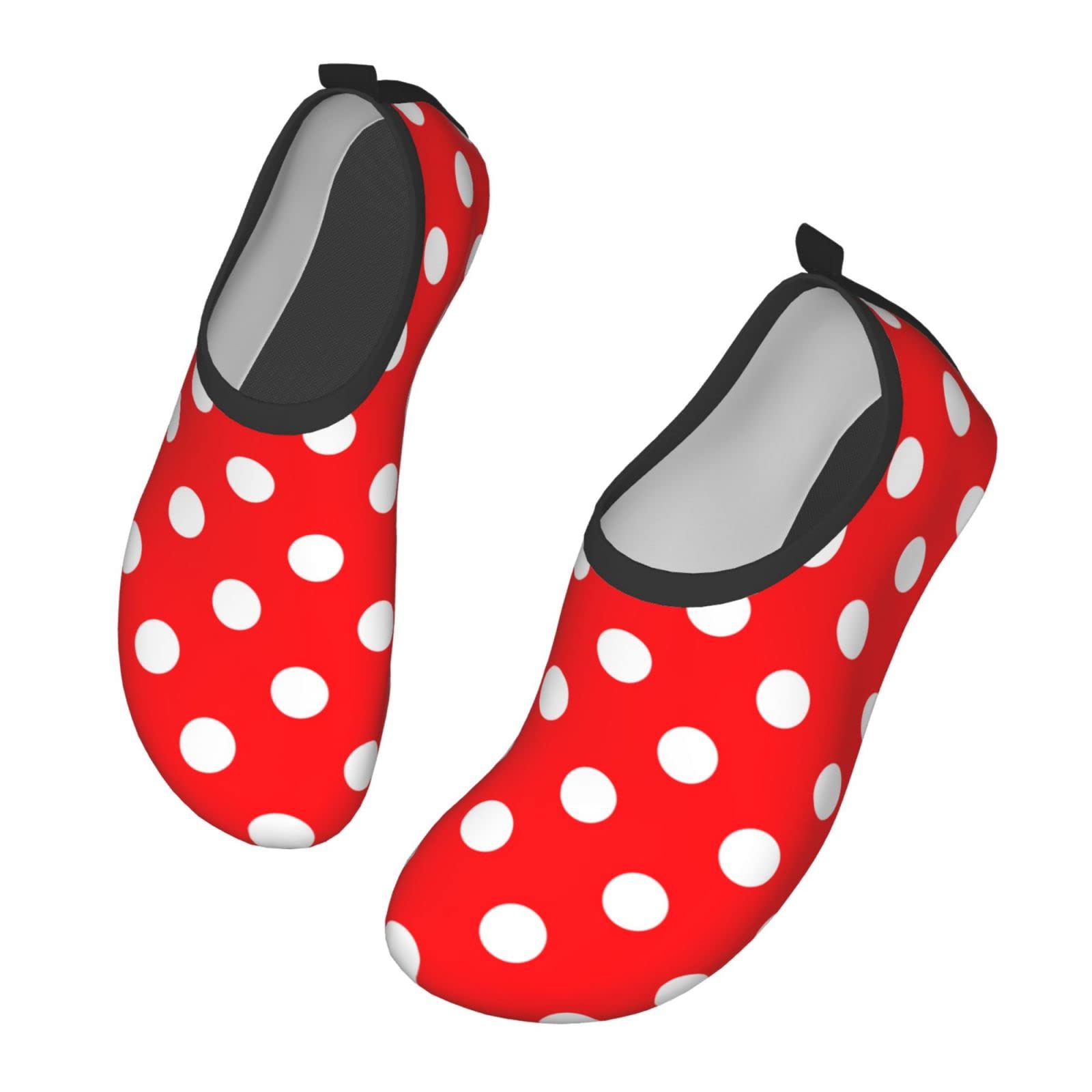 Heantstoy Red White Polka Dot Water Shoes Breathable Quick-Dry Yoga Socks Sports Shoes for Women Men