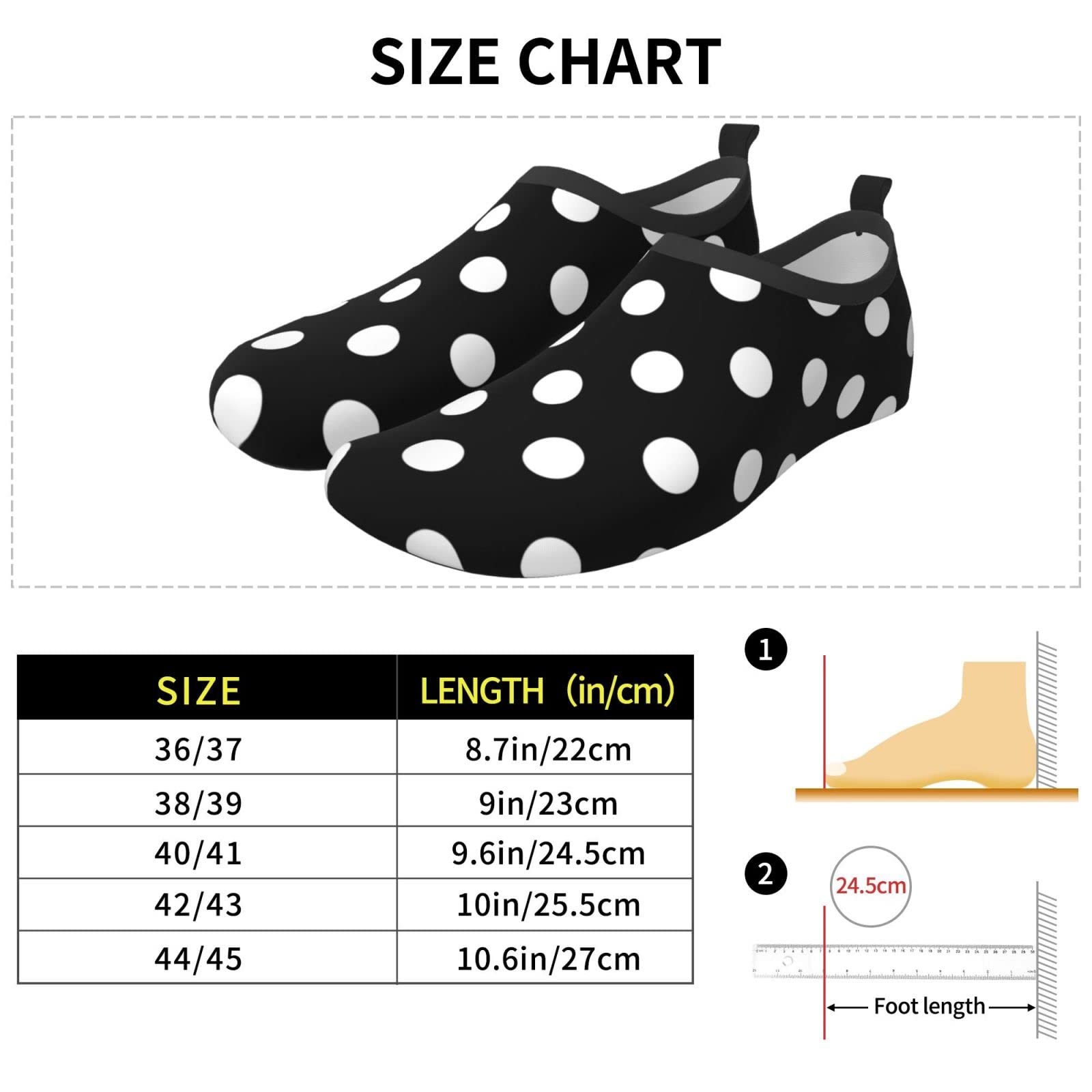 White Black Polka Dot Water Shoes Breathable Quick-Dry Beach Game Socks Sports Shoes for Women Men