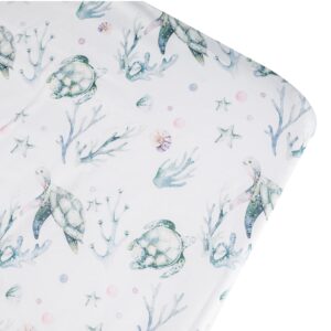 Sahaler Crib Sheet for Girl Boy Baby Polyester Fitted Crib Sheets for Standard Crib and Toddle Mattresses-Green sea Turtle...