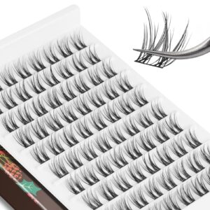 finydreamy lash clusters 80pcs individual lashes clusters 0.07 thickness c curl cluster lashes diy eyelash extension super soft and lightweight wide band eyelashes for home use (14mm-playful)