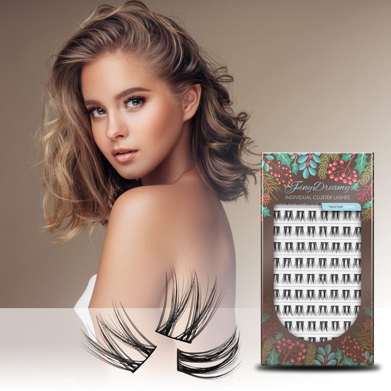 FinyDreamy Lash Clusters 80Pcs Individual Lashes Clusters 0.07 Thickness C Curl Cluster Lashes DIY Eyelash Extension Super Soft And Lightweight Wide Band Eyelashes For Home Use (14mm-Playful)