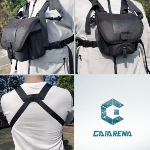 GAIARENA Waterproof Binocular Harness Chest Pack, Bino Harness Case with Rangefinder & Cellphone Pocket for 20x50 Binoculars(Full Size)