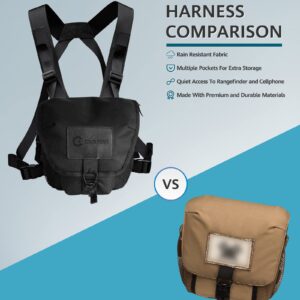GAIARENA Waterproof Binocular Harness Chest Pack, Bino Harness Case with Rangefinder & Cellphone Pocket for 20x50 Binoculars(Full Size)