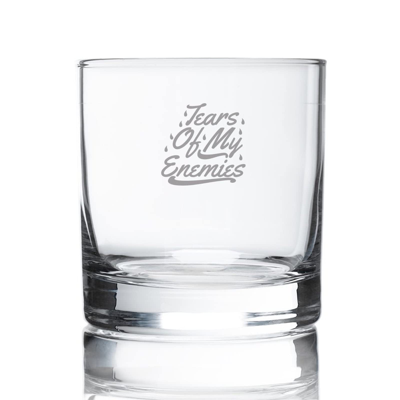 Drinking Glasses Tears Of My Enemies (2) Crystal Stemless Whiskey Glasses,Engraved Wine Glass Shot Glass Unique Party Birthday Gift for Family,Parents,8 OZ