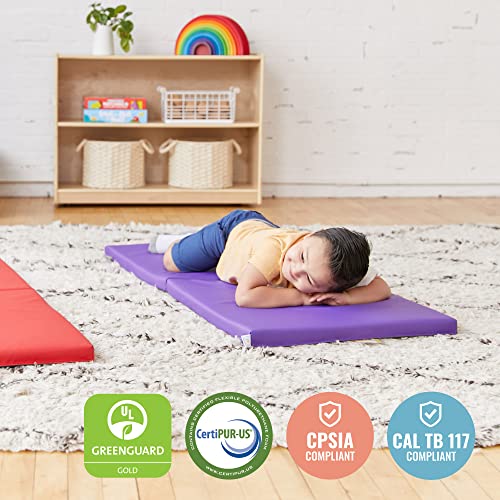 ECR4Kids SoftZone Folding Rainbow Rest Mats, Classroom Furniture, Assorted, 5-Piece