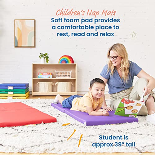 ECR4Kids SoftZone Folding Rainbow Rest Mats, Classroom Furniture, Assorted, 5-Piece