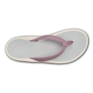 OLUKAI Pi'oe Women's Beach Sandals, Water-Resistant Flip-Flop Slides, Ulta Soft & Comfortable Fit, Wet Grip Soles, Lilac Chalk/Mist Grey, 8