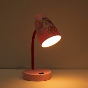 Idea Nuova Nickelodeon JoJo Siwa Switch Operated LED Task Table and Desk Lamp with Charging Outlet