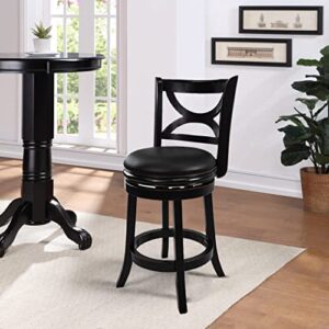 boraam florence 24" counter height wood swivel stool, black sandthru